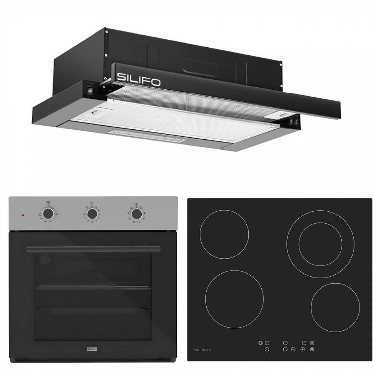 Σετ SILIFO SF6008 & SF6822HV5 & SF6665 Φούρνος, Κεραμική Εστία & Απορροφητήρας 92247