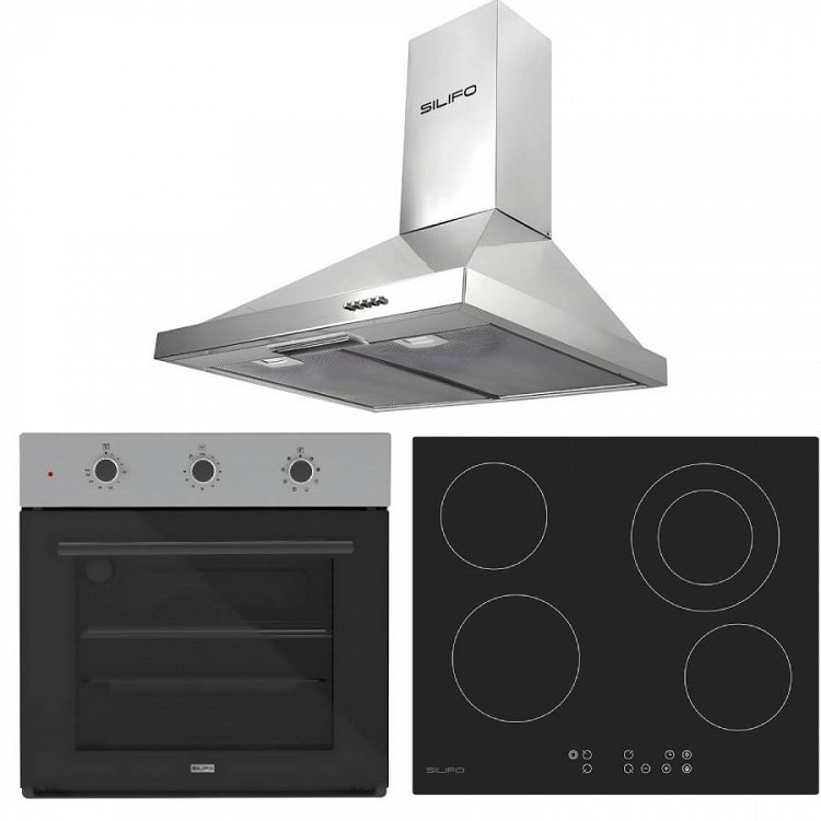 Σετ SILIFO SF6008 & SF6822HV5 & SF6619 Φούρνος, Κεραμική Εστία & Απορροφητήρας 92249